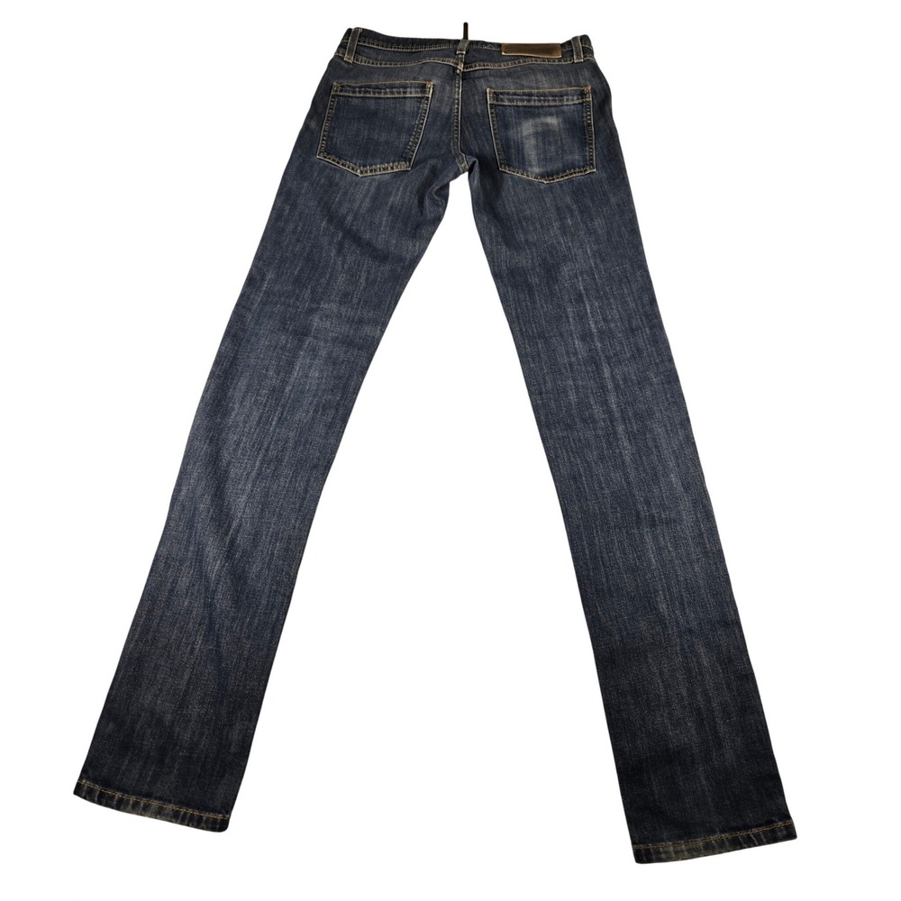 Mens Slim Fit Straight Leg Jeans Medium Wash Blue Denim 30x32
